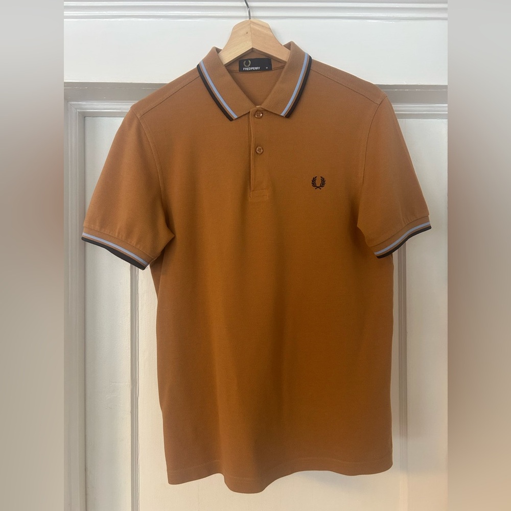 Fred Perry tipped polo shirt caramel m3600
